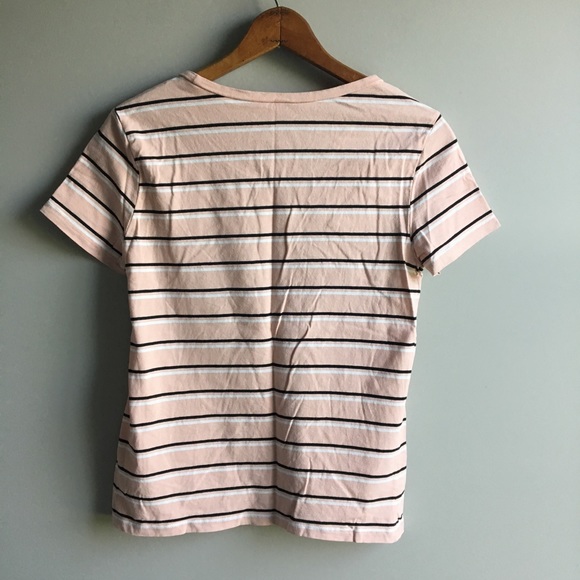 ⚪ H&M Divided pink striped cotton blend scoop neck tee - Picture 9 of 11